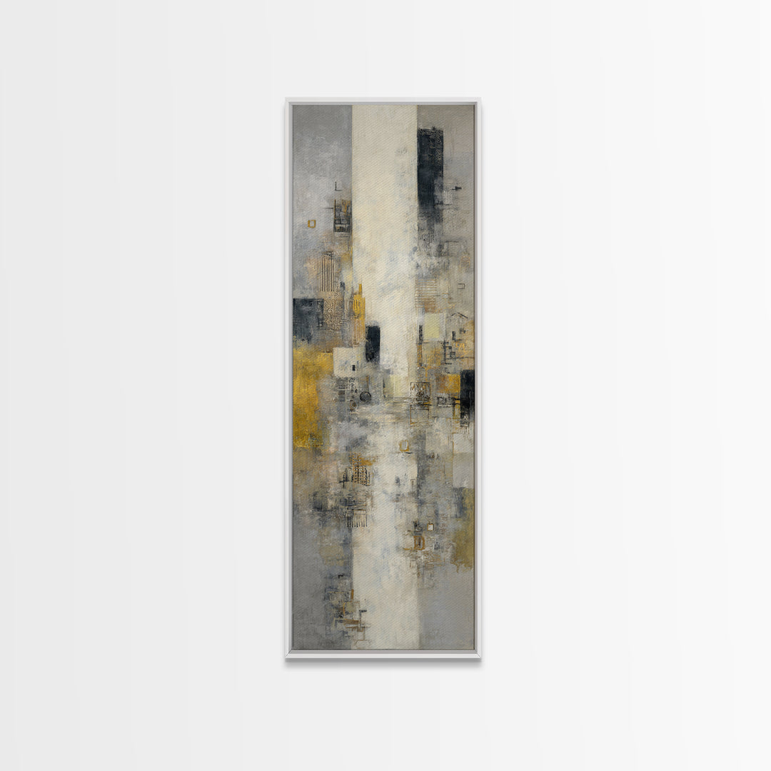 Large Cloudscape with Subtle Drama Framed Canvas Print, Hotel Art, Textured Painting, Hotel Decor, Fine Art, Boutique, HOT-1x3-53