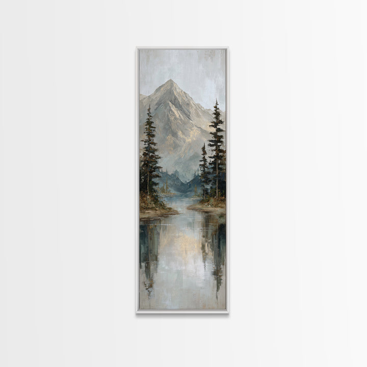 Serene Mountain Lake for Boutique Hotel Mood Canvas Print, Hotel Art, Modern Wall Art, Hotel Decor, Fine Art, Boutique, HOT-1x3-68