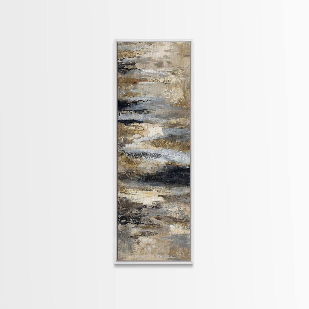 Gold Accented Abstract for Upscale Lobby Canvas Print, Hotel Art, Abstract Art, Hotel Decor, Boutique, Gallery Wall Art, HOT-1x3-73