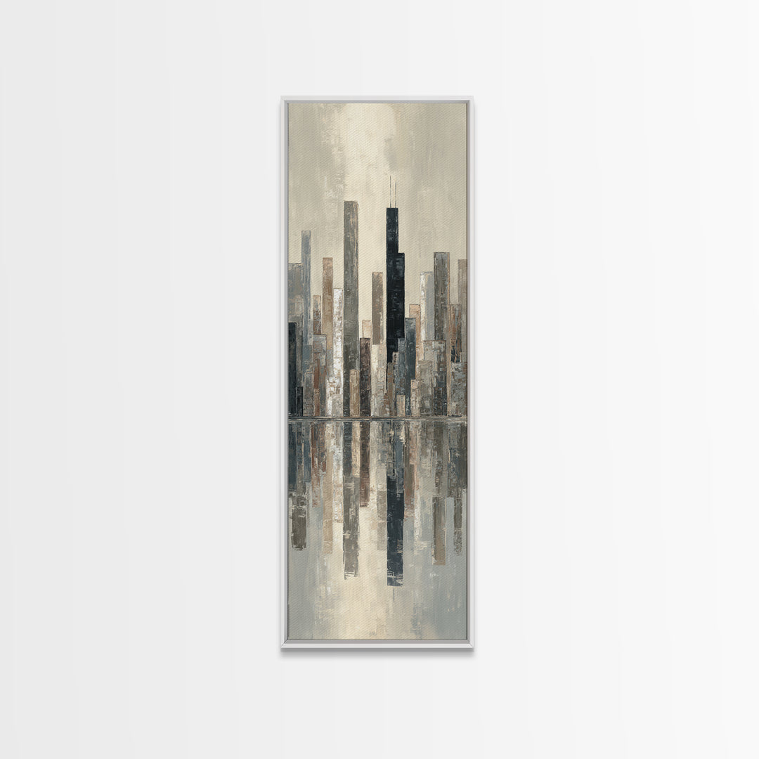 Quiet City Skyline Canvas Print, Hotel Art, Contemporary Art, Hotel Decor, Abstract Art, Boutique, Art Deco, Framed Art, HOT-1x3-86