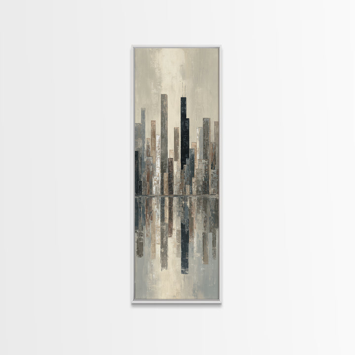 Quiet City Skyline Canvas Print, Hotel Art, Contemporary Art, Hotel Decor, Abstract Art, Boutique, Art Deco, Framed Art, HOT-1x3-86