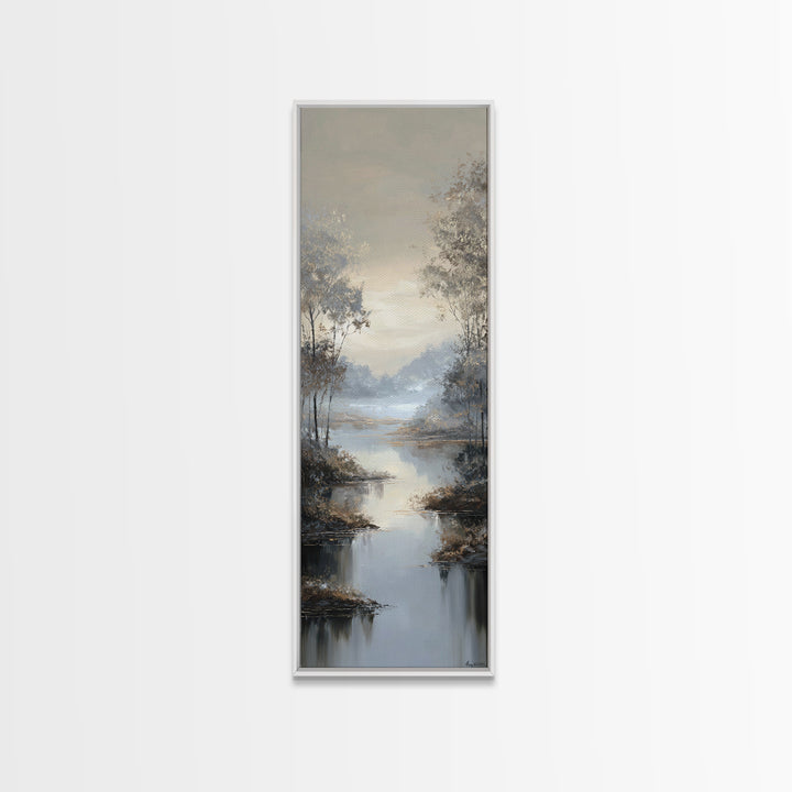 Luxury Monochrome Landscape Canvas Print, Hotel Art, Wall Art, Hotel Decor, Fine Art, Boutique, Abstract Art, Framed Art, HOT-1x3-90