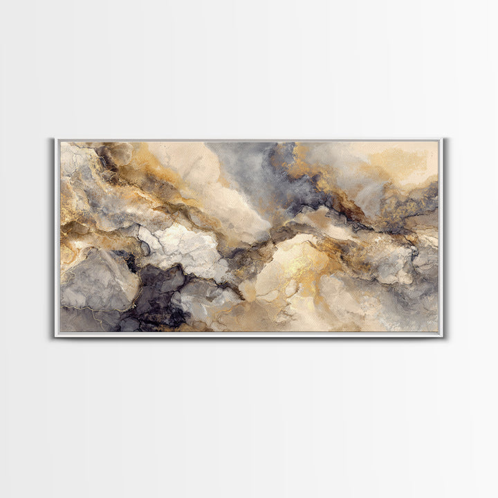 Abstract Marble Texture Framed Canvas Print, Hotel Art, Hotel Decor, Abstract Art, Boutique, Framed Art, Wood Wall Art, HOT-2x1-15