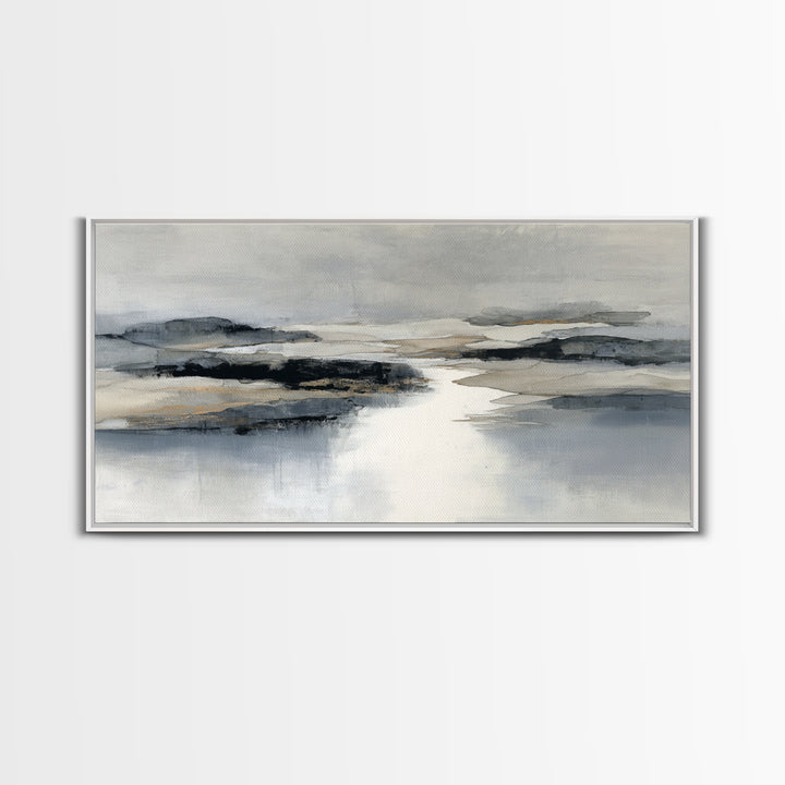 Japanese Ink Landscape Framed Canvas Print, Hotel Art, Luxury Decor, Hotel Decor, Fine Art, Boutique, Art Prints, Hazbin Hotel, HOT-2x1-38