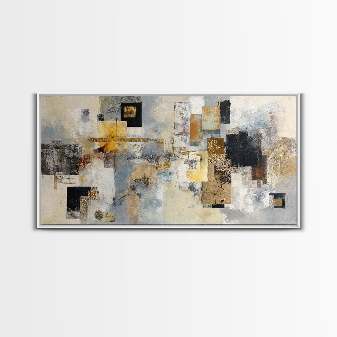 Gold Accented Abstract for Upscale Lobby Canvas Print, Hotel Art, Mid Century Modern, Hotel Decor, Abstract Art, Boutique, HOT-2x1-57