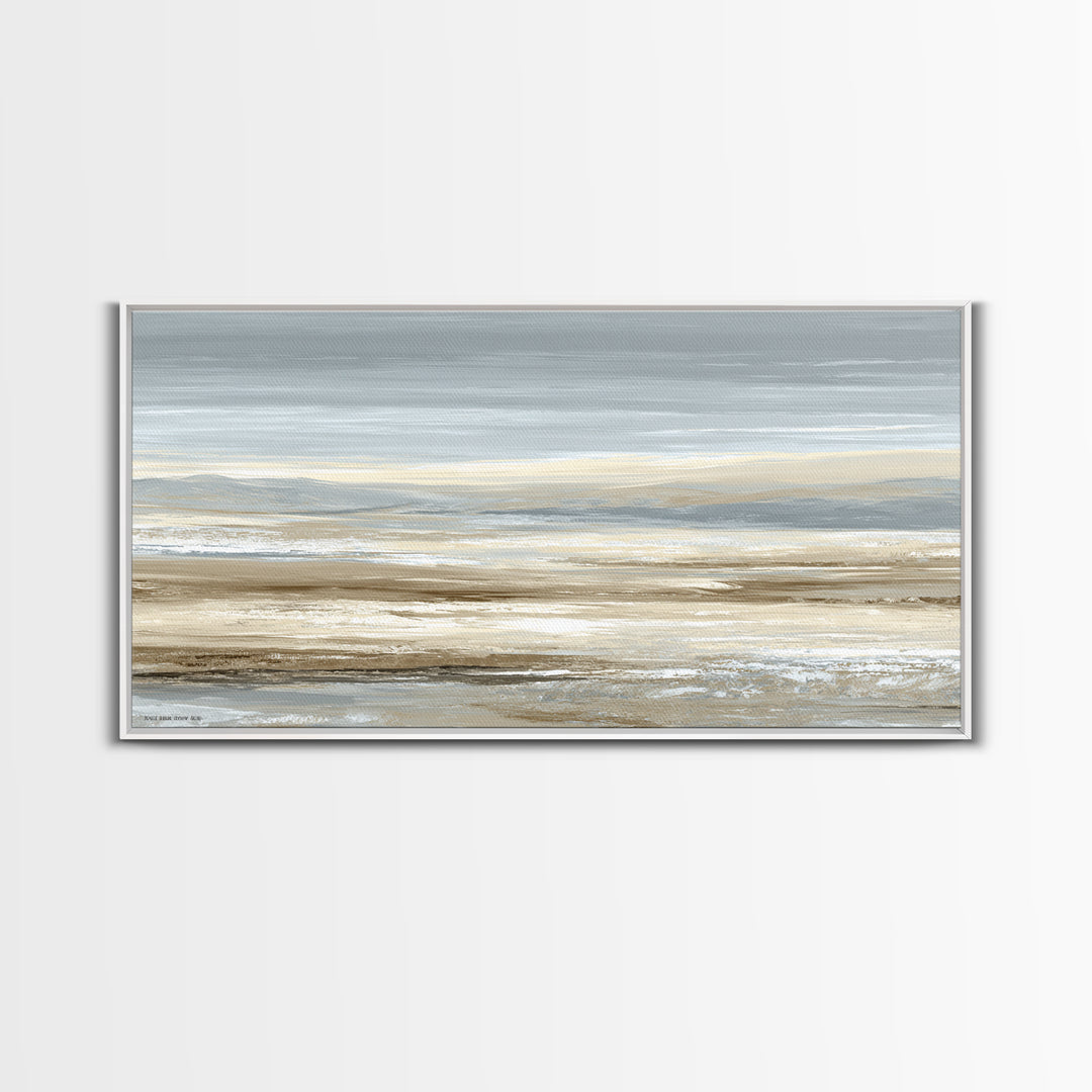 Panoramic Desert Horizon Canvas Print, Hotel Art, Hotel Decor, Oil Painting, Boutique, Wall Sculpture, Coastal Wall Art, HOT-2x1-64