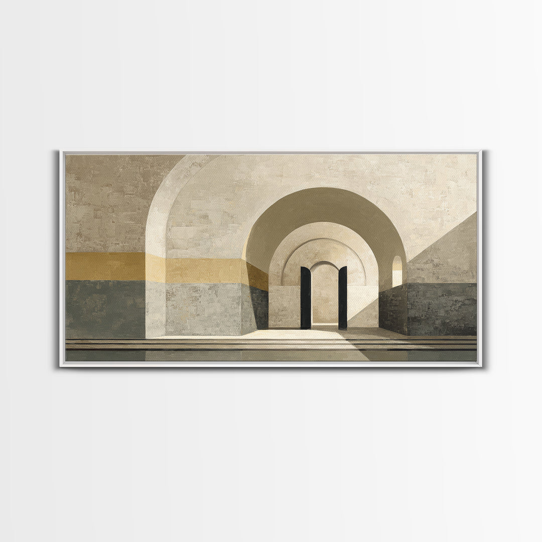 Minimal Architectural Arch Study Framed Canvas Print, Hotel Art, Mid Century Modern, Hotel Decor, Fine Art, Boutique, HOT-2x1-72