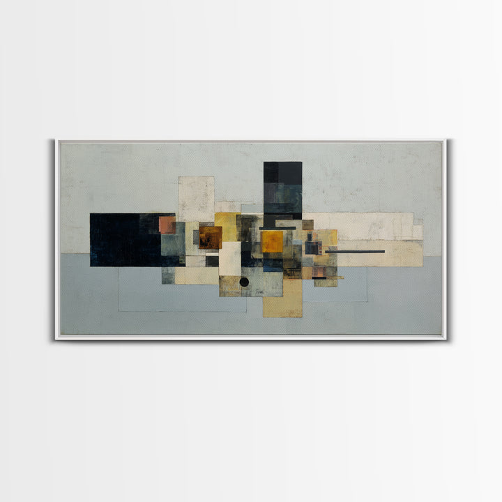 Modern Geometric Composition Framed Canvas Print, Hotel Art, Room Decor, Hotel Decor, Abstract Art, Boutique, Art Print, HOT-2x1-75