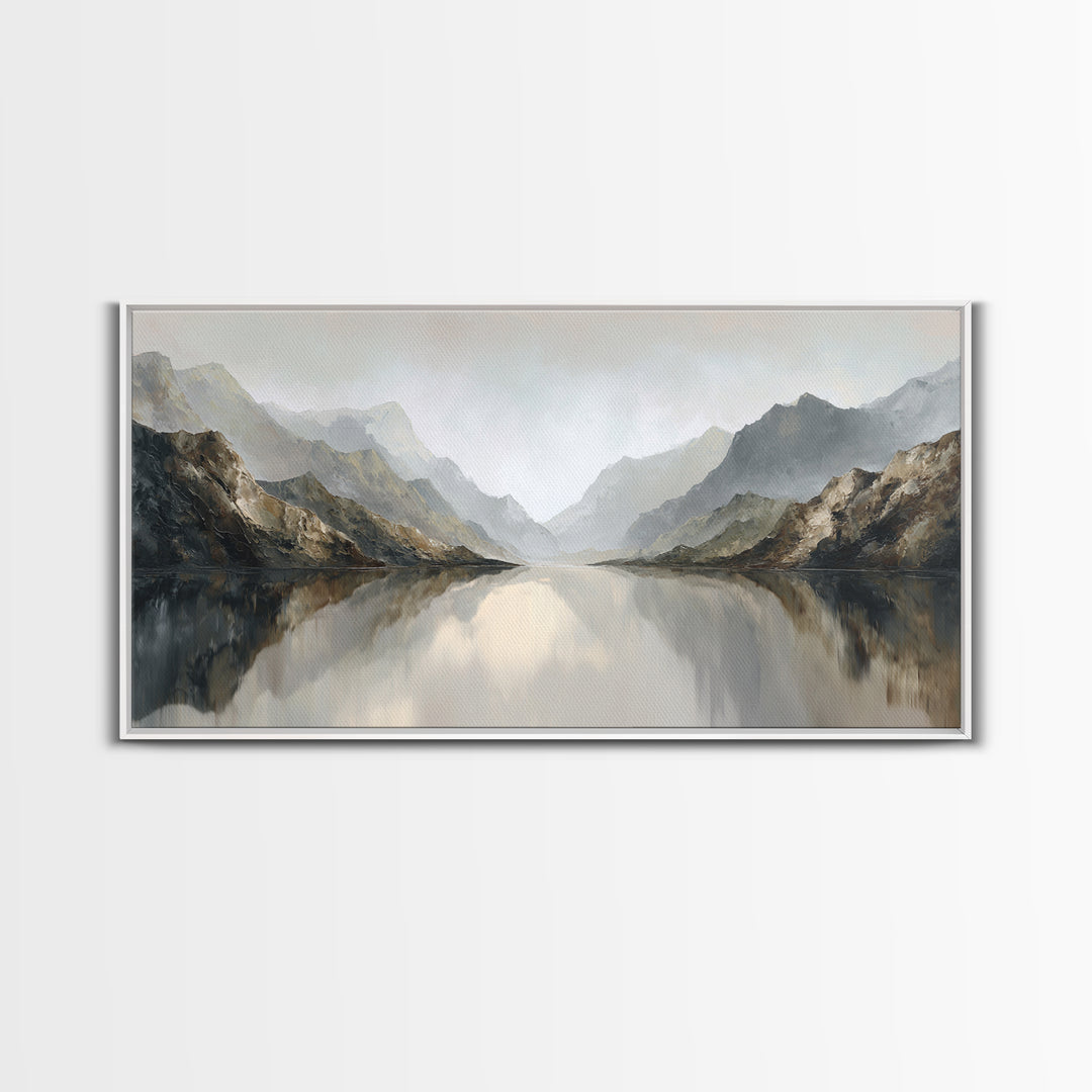 Serene Mountain Lake for Boutique Hotel Mood Canvas Print, Hotel Art, Living Room Decor, Hotel Decor, Fine Art, Boutique, HOT-2x1-76