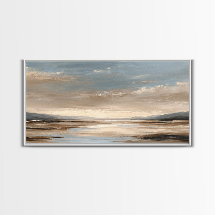 Panoramic Desert Horizon Framed Canvas Print, Hotel Art, Framed Art, Hotel Decor, Boutique, Beach Prints, Gallery Wall Set, HOT-2x1-88