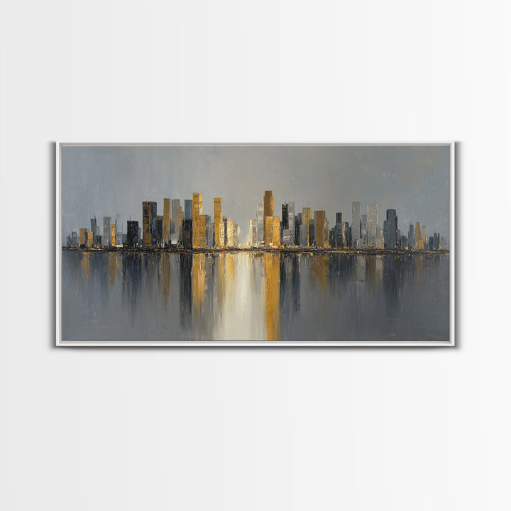Quiet City Skyline Canvas Print, Hotel Art, Art Print, Hotel Decor, Fine Art, Boutique, Wall Sculpture, Coastal Wall Art, HOT-2x1-94