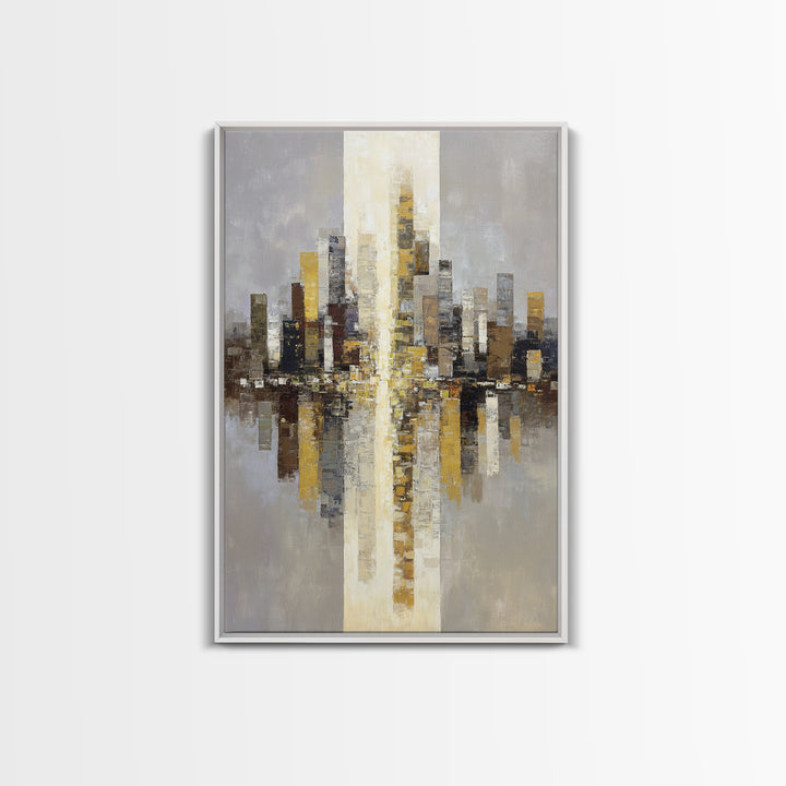 Quiet City Skyline Canvas Print, Hotel Art, Contemporary Art, Hotel Decor, Abstract Art, Boutique, Art Deco, Framed Art, HOT-2x3-10