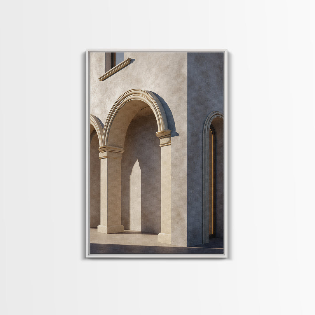 Minimal Architectural Arch Study Framed Canvas Print, Hotel Art, Hotel Decor, Oil Painting, Boutique, Modern Wall Art, HOT-2x3-12