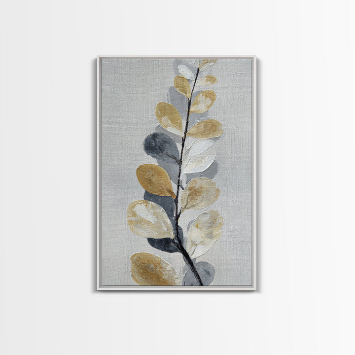 Elegant Botanical Branch on Ivory Ground Framed Canvas Print, Hotel Art, Large Wall Art, Hotel Decor, Fine Art, Boutique, HOT-2x3-13