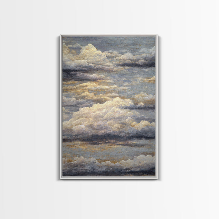 Large Cloudscape with Subtle Drama Framed Canvas Print, Hotel Art, Art Print, Hotel Decor, Fine Art, Boutique, Wall Sculpture, HOT-2x3-25