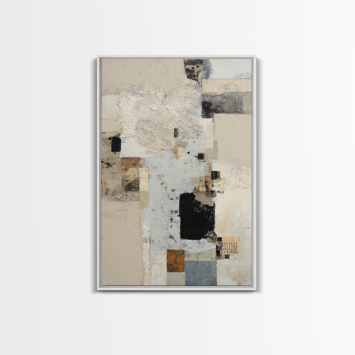 Sophisticated Neutral Abstract Framed Canvas Print, Hotel Art, Printable Art, Hotel Decor, Abstract Art, Boutique, HOT-2x3-33
