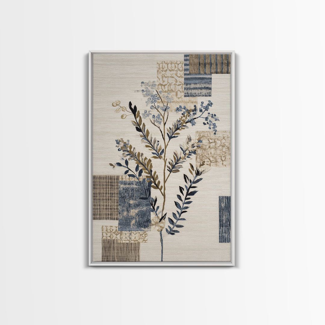 Elegant Botanical Branch on Ivory Ground Framed Canvas Print, Hotel Art, Large Wall Art, Hotel Decor, Fine Art, Boutique, HOT-2x3-37