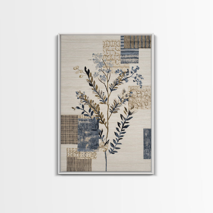 Elegant Botanical Branch on Ivory Ground Framed Canvas Print, Hotel Art, Large Wall Art, Hotel Decor, Fine Art, Boutique, HOT-2x3-37