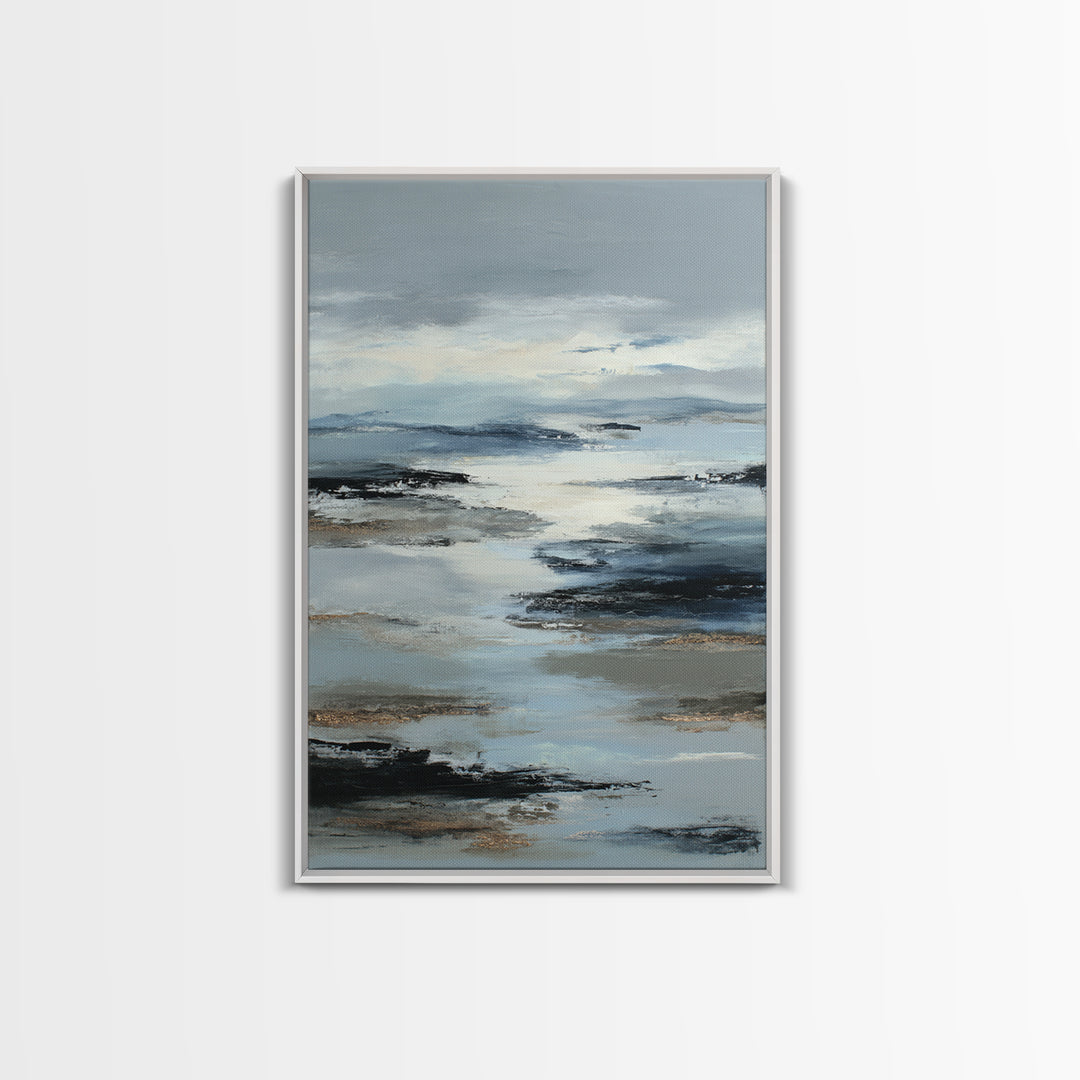 Soft Abstract Wave Forms Framed Canvas Print, Hotel Art, Home Decor, Hotel Decor, Abstract Art, Boutique, Framed Art, HOT-2x3-42