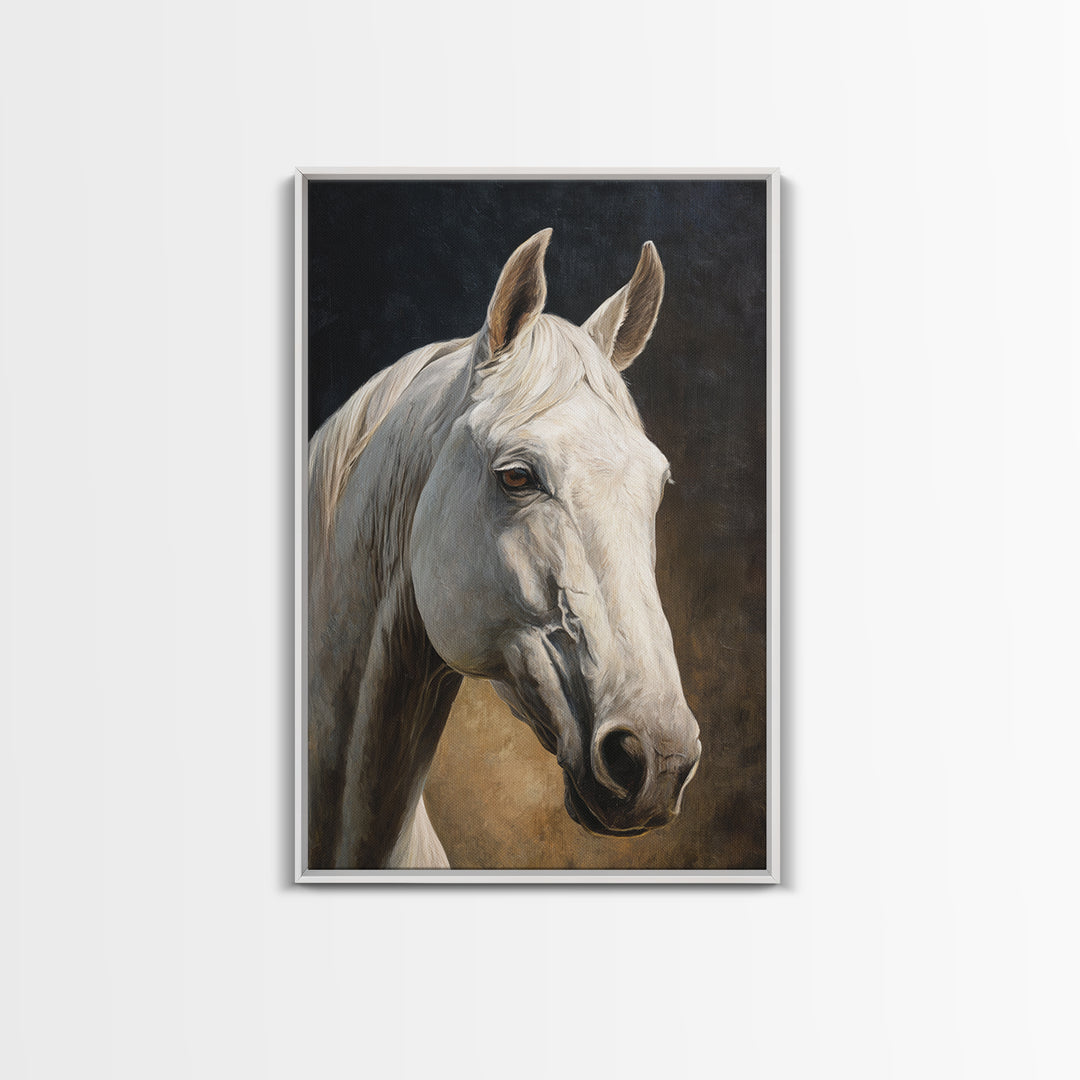 Neutral Horse Portrait Canvas Print, Hotel Art, Art Prints, Hotel Decor, Fine Art, Boutique, Modern Wall Art, Wall Sculpture, HOT-2x3-72