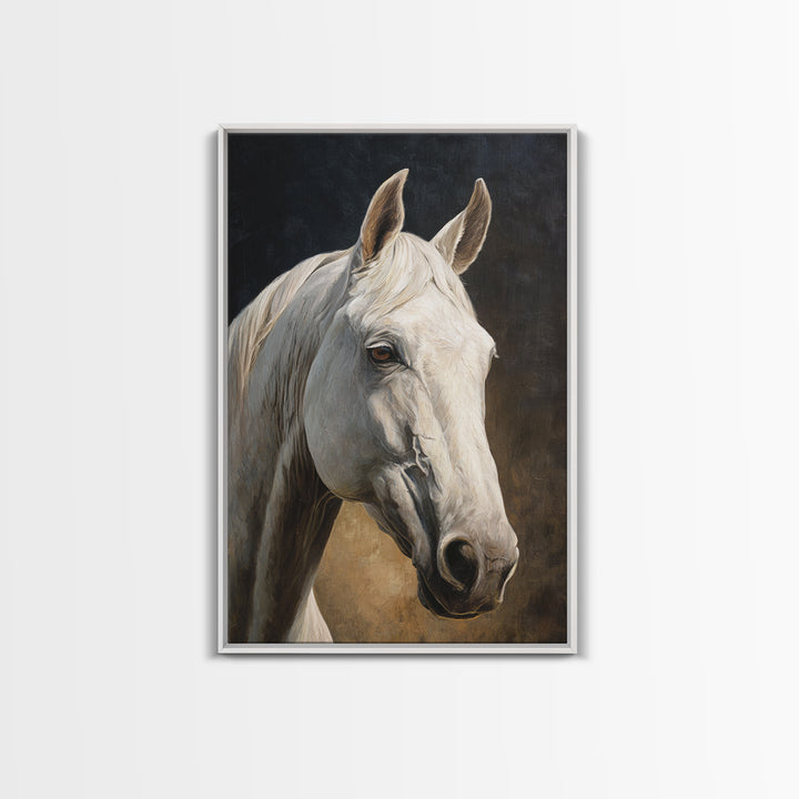 Neutral Horse Portrait Canvas Print, Hotel Art, Art Prints, Hotel Decor, Fine Art, Boutique, Modern Wall Art, Wall Sculpture, HOT-2x3-72