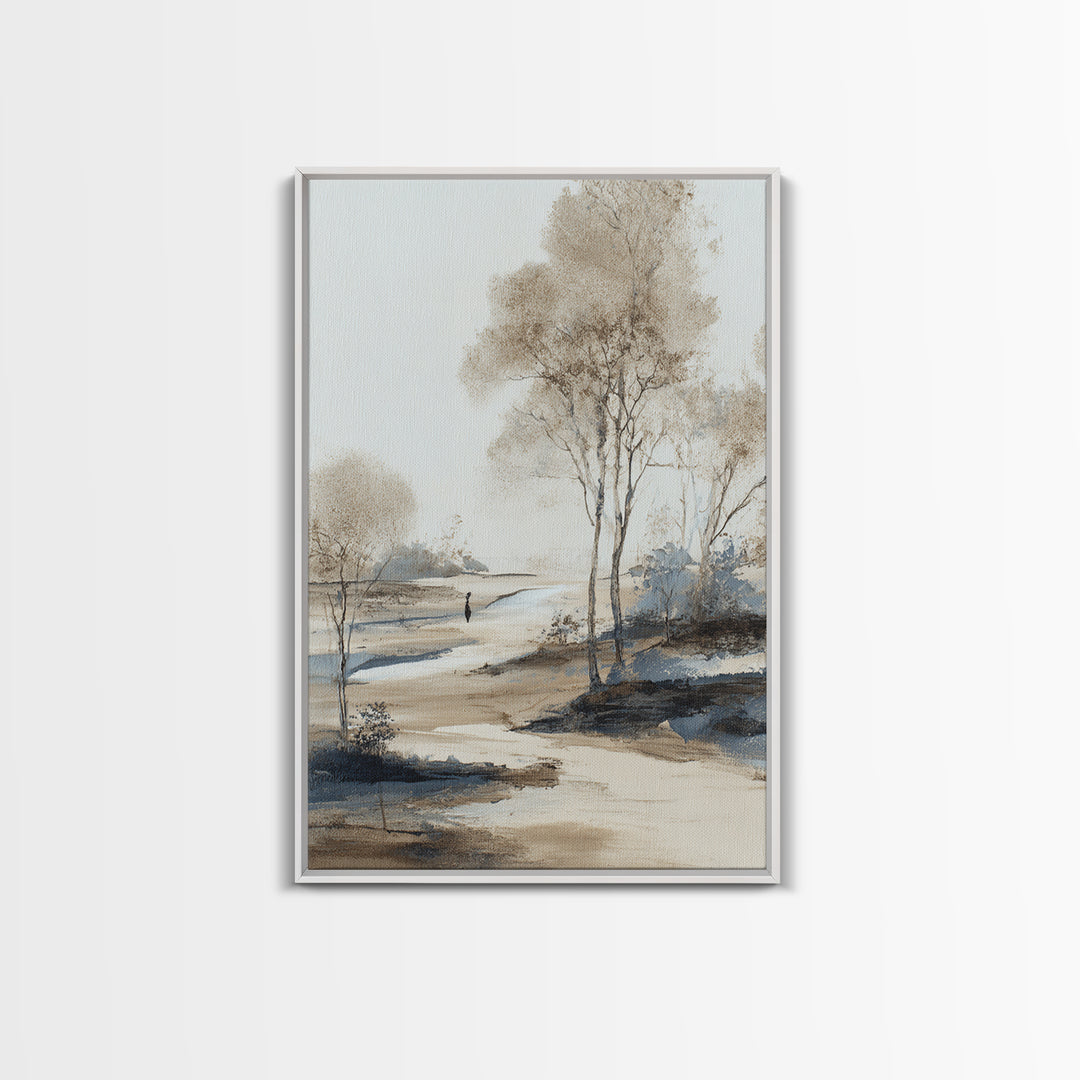 Japanese Ink Landscape Framed Canvas Print, Hotel Art, Hazbin Hotel, Hotel Decor, Fine Art, Boutique, Coastal Wall Art, HOT-2x3-74