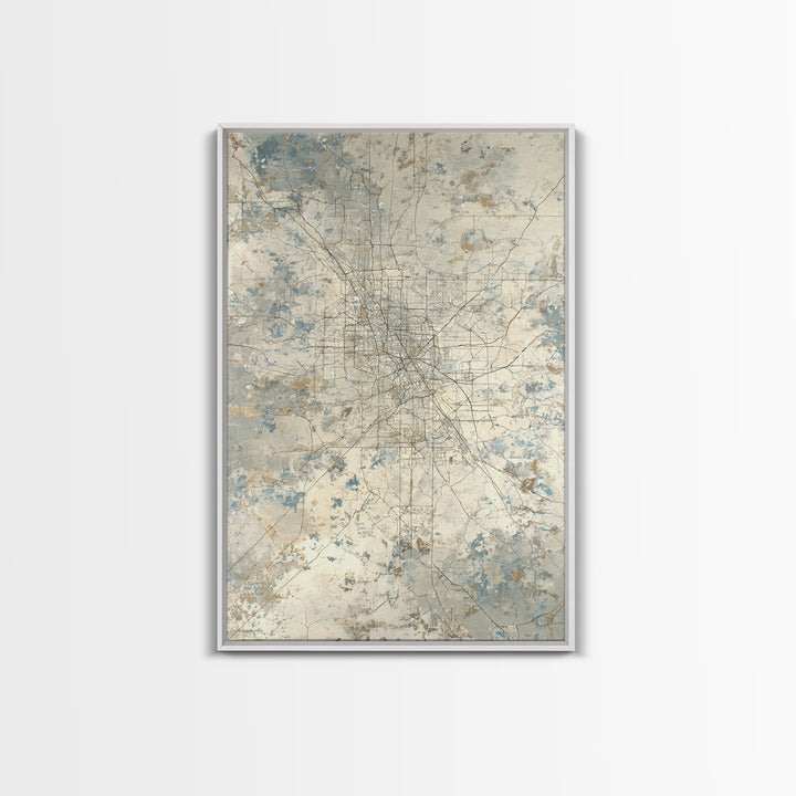 City Map Abstract Lines Without Readable Labels Framed Canvas Print, Hotel Art, City Wall Art, Hotel Decor, Abstract Art, HOT-2x3-8
