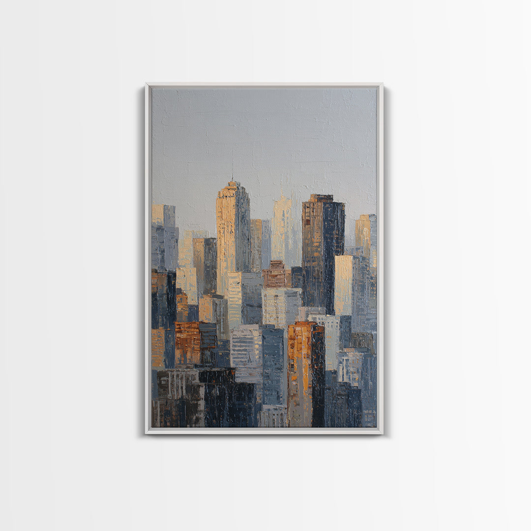 Quiet City Skyline Canvas Print, Hotel Art, Hotel Decor, Abstract Art, Boutique, Beach Decor, Minimalist Wall Art, HOT-2x3-82