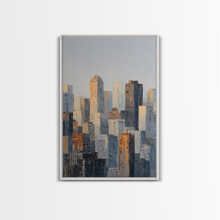 Quiet City Skyline Canvas Print, Hotel Art, Hotel Decor, Abstract Art, Boutique, Beach Decor, Minimalist Wall Art, HOT-2x3-82