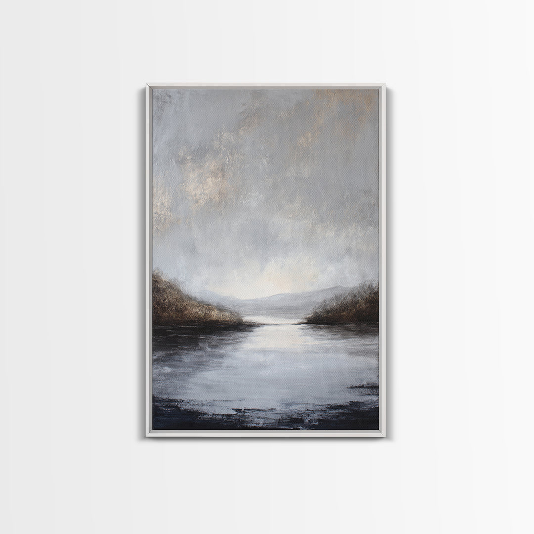 Luxury Monochrome Landscape Canvas Print, Hotel Art, Art Deco, Hotel Decor, Boutique, Minimalist Wall Art, Gallery Wall Art, HOT-2x3-86