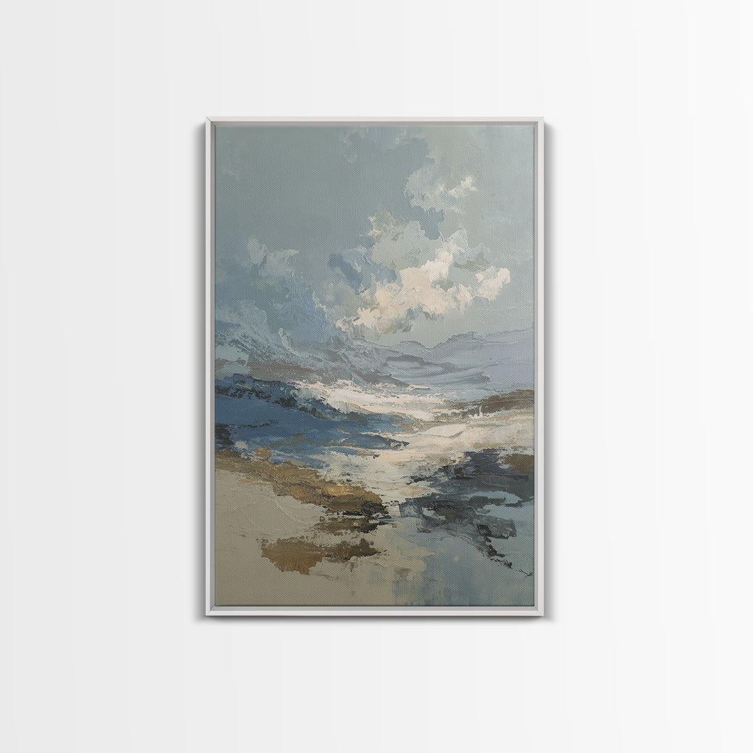 Soft Abstract Wave Forms Framed Canvas Print, Hotel Art, Abstract Art, Hotel Decor, Fine Art, Boutique, Gallery Wall Art, HOT-2x3-90