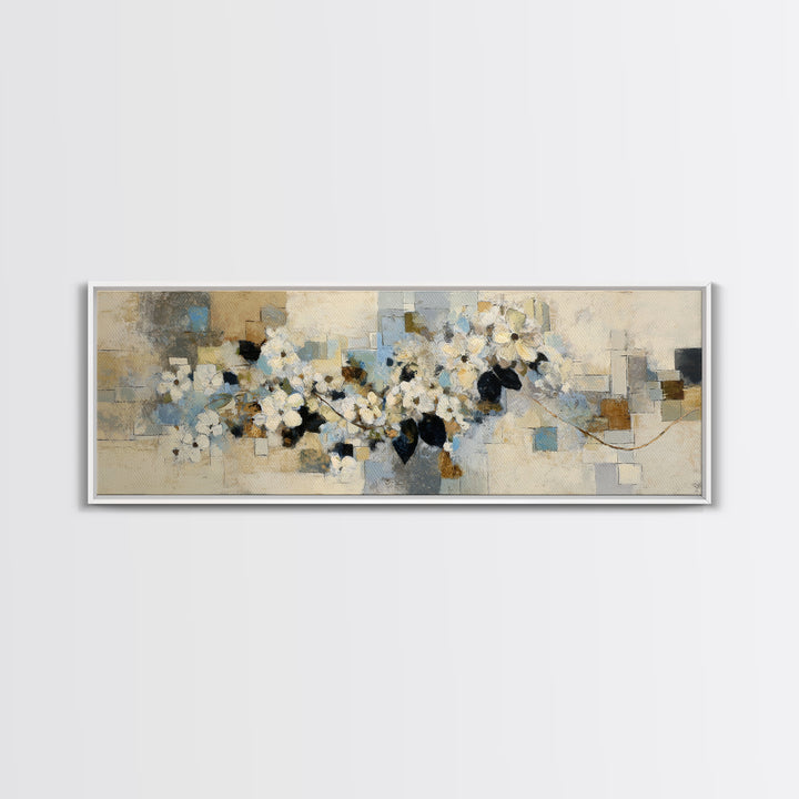 Classic Oil Painted Floral Still Life Framed Canvas Print, Hotel Art, Wall Sculpture, Hotel Decor, Fine Art, Boutique, HOT-3x1-1