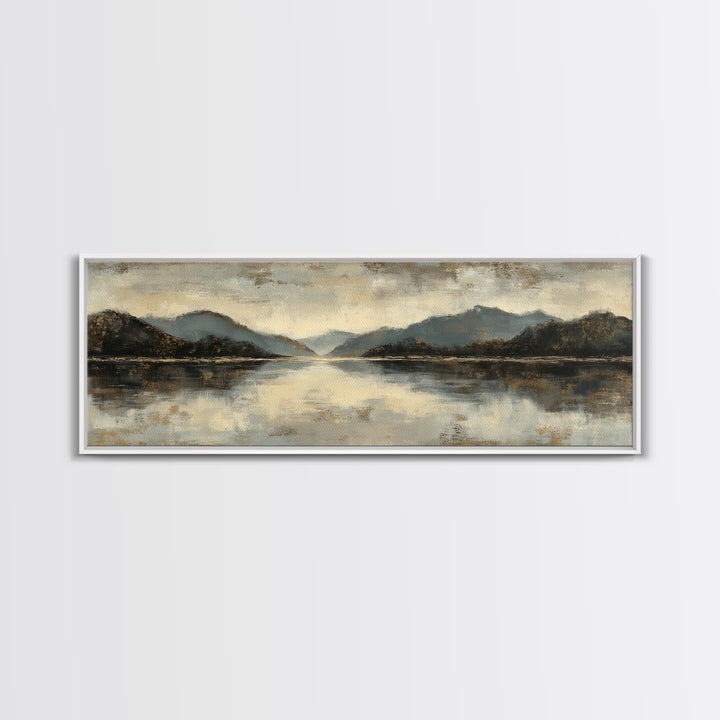 Serene Mountain Lake for Boutique Hotel Mood Canvas Print, Hotel Art, Travel Poster, Hotel Decor, Fine Art, Boutique, HOT-3x1-24