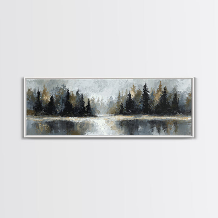 Misty Forest with Refined Calm Atmosphere Canvas Print, Hotel Art, Travel Poster, Hotel Decor, Fine Art, Boutique, HOT-3x1-54