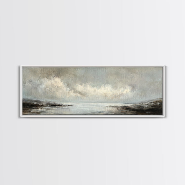 Luxury Monochrome Landscape Canvas Print, Hotel Art, Wall Art, Hotel Decor, Fine Art, Boutique, Abstract Art, Framed Art, HOT-3x1-70