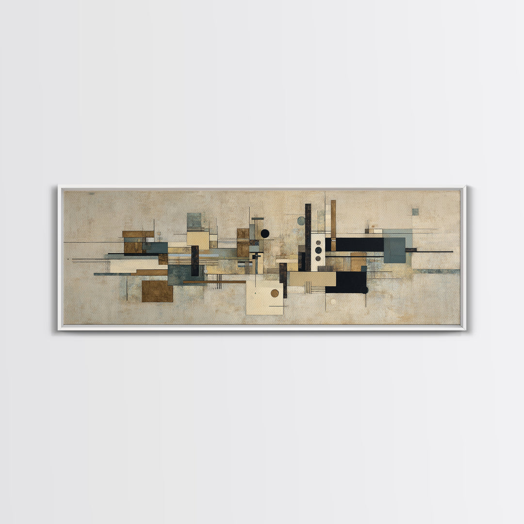 Modern Geometric Composition Canvas Print, Hotel Art, Abstract Art, Hotel Decor, Fine Art, Boutique, Gallery Wall Art, HOT-3x1-71