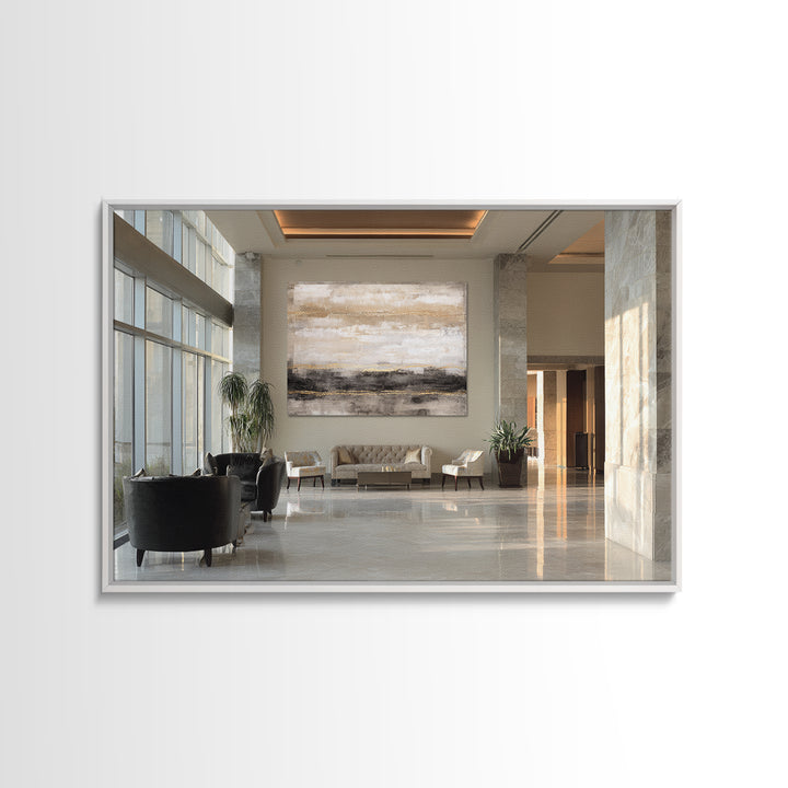Gold Accented Abstract for Upscale Lobby Canvas Print, Hotel Art, Minimalist Wall Art, Hotel Decor, Abstract Art, Boutique, HOT-3x2-17