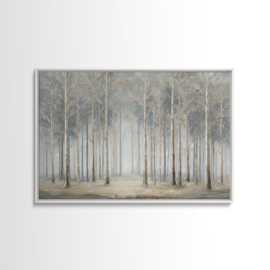 Misty Forest with Refined Calm Atmosphere Framed Canvas Print, Hotel Art, Framed Art, Hotel Decor, Fine Art, Boutique, HOT-3x2-18