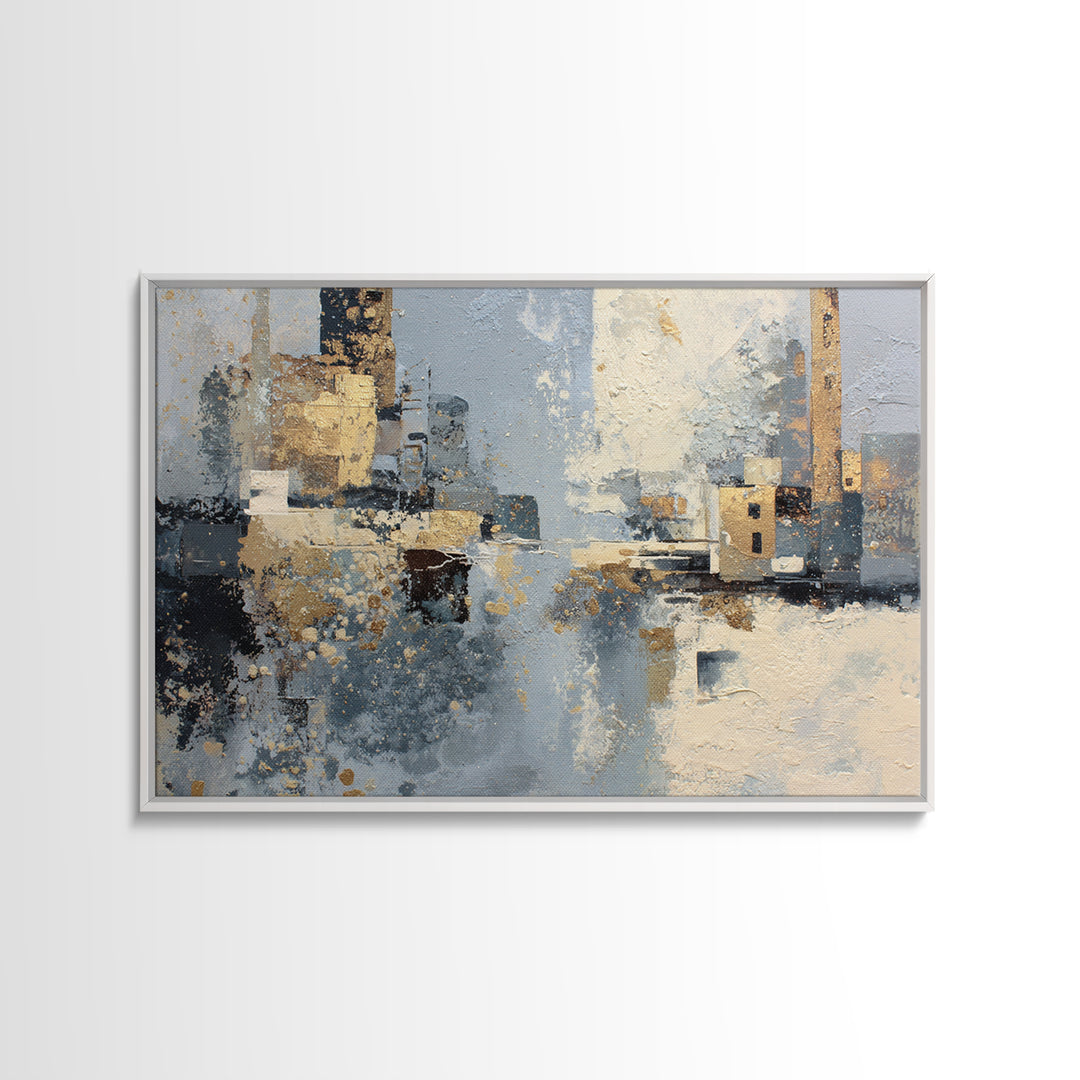 City Map Abstract Lines Without Readable Labels Framed Canvas Print, Hotel Art, Wall Sculpture, Hotel Decor, Abstract Art, HOT-3x2-28