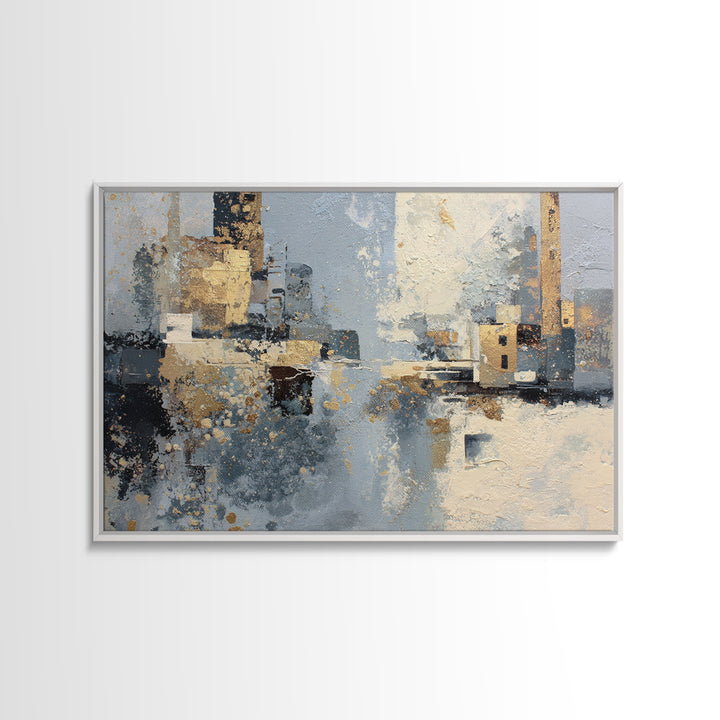 City Map Abstract Lines Without Readable Labels Framed Canvas Print, Hotel Art, Wall Sculpture, Hotel Decor, Abstract Art, HOT-3x2-28