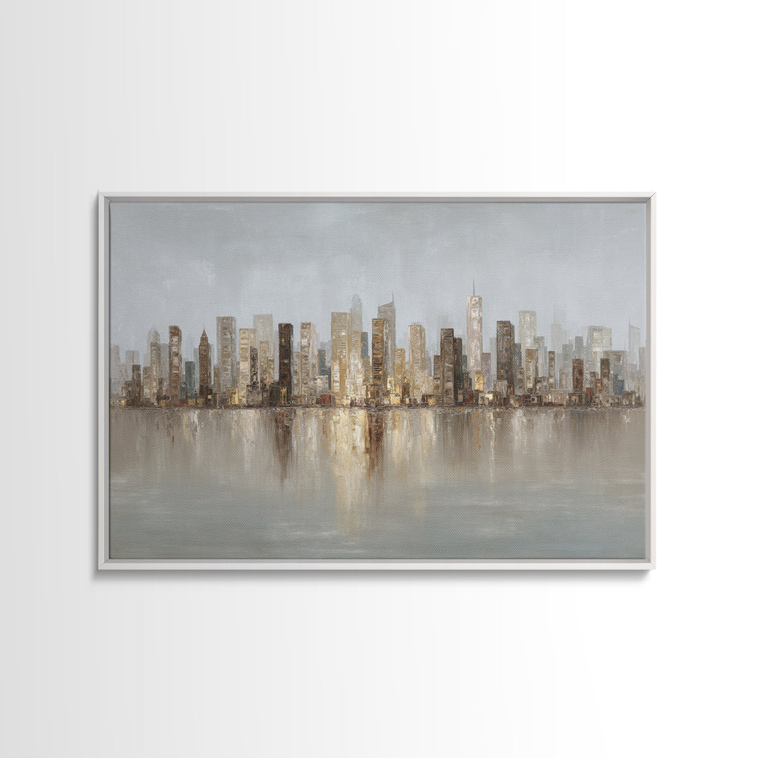 Quiet City Skyline Canvas Print, Hotel Art, Coastal Decor, Hotel Decor, Fine Art, Boutique, Statement Artwork, Boho Decor, HOT-3x2-30