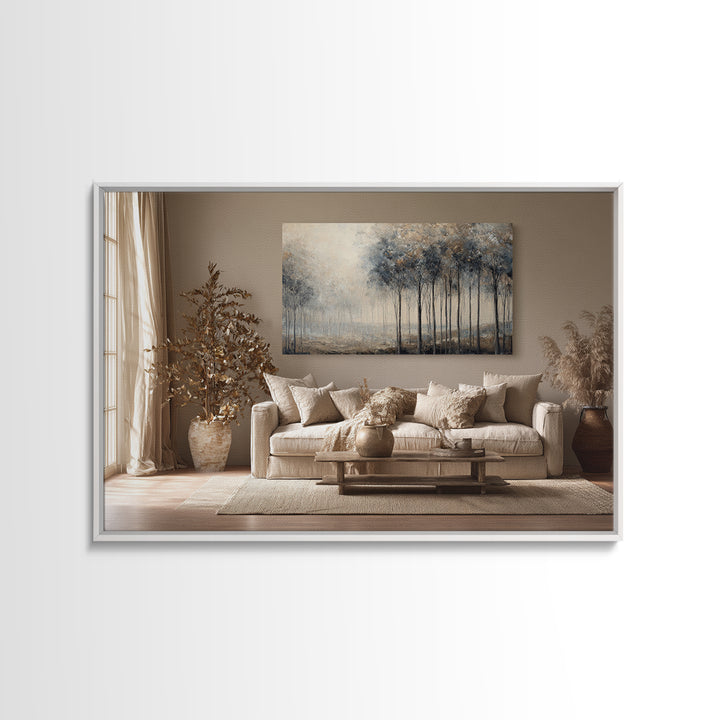 Misty Forest with Refined Calm Atmosphere Canvas Print, Hotel Art, Modern Wall Art, Hotel Decor, Boutique, Neutral Decor, HOT-3x2-42