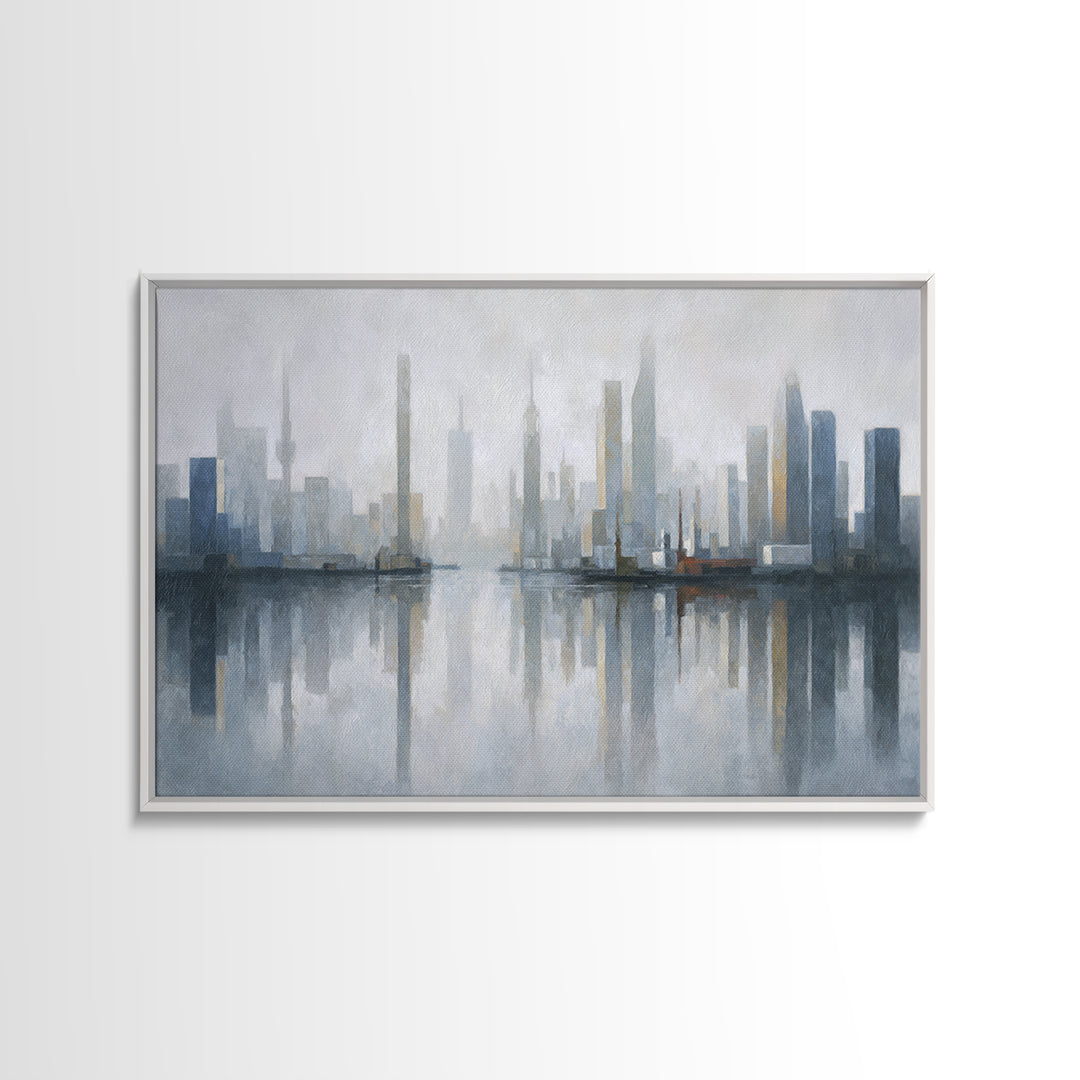 Quiet City Skyline Canvas Print, Hotel Art, Coastal Decor, Hotel Decor, Fine Art, Boutique, Statement Artwork, Boho Decor, HOT-3x2-54