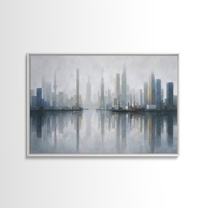 Quiet City Skyline Canvas Print, Hotel Art, Coastal Decor, Hotel Decor, Fine Art, Boutique, Statement Artwork, Boho Decor, HOT-3x2-54