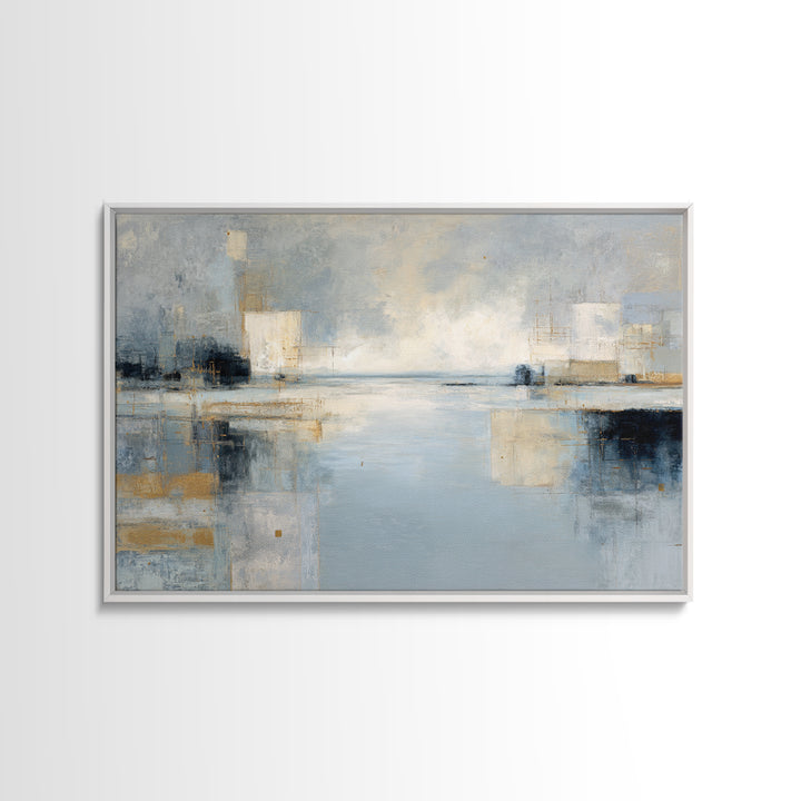 Large Calming Seascape Framed Canvas Print, Hotel Art, Art Deco, Hotel Decor, Fine Art, Boutique, Minimalist Wall Art, HOT-3x2-7