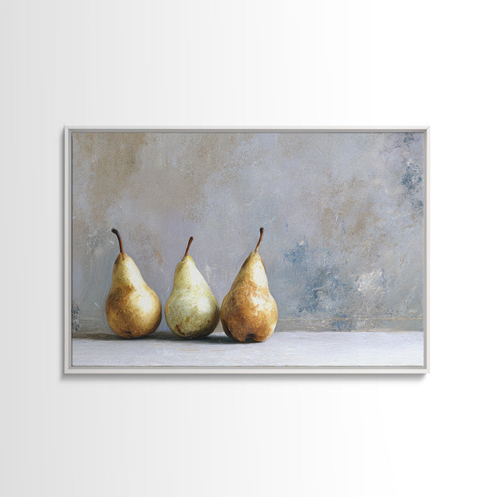 Elegant Pear Still Life on Linen Canvas Print, Hotel Art, Neutral Decor, Hotel Decor, Fine Art, Boutique, Home Decor, HOT-3x2-73