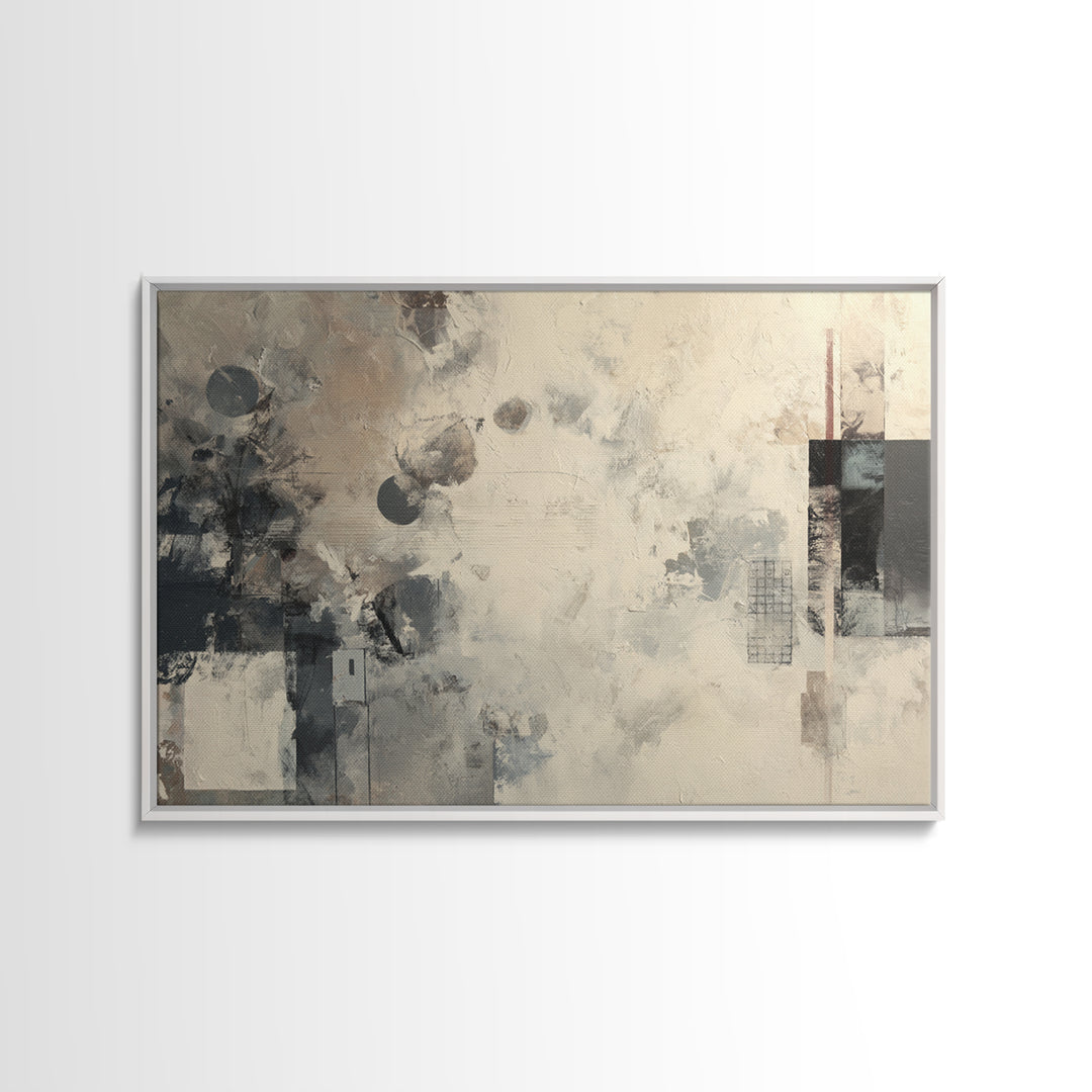 Sophisticated Neutral Abstract Framed Canvas Print, Hotel Art, Room Decor, Hotel Decor, Abstract Art, Boutique, Art Print, HOT-3x2-77