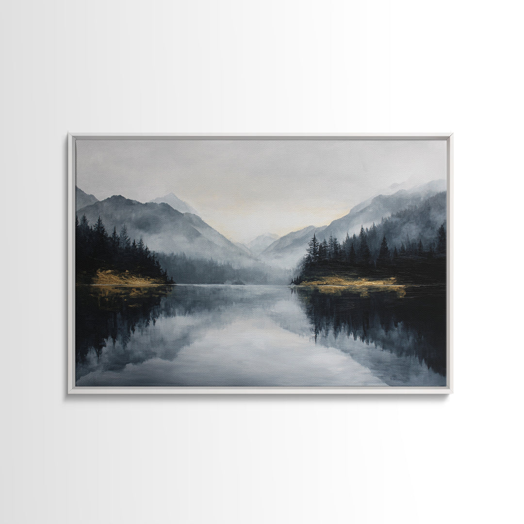 Luxury Monochrome Landscape Framed Canvas Print, Hotel Art, City Wall Art, Hotel Decor, Fine Art, Boutique, Minimalist Decor, HOT-3x2-82