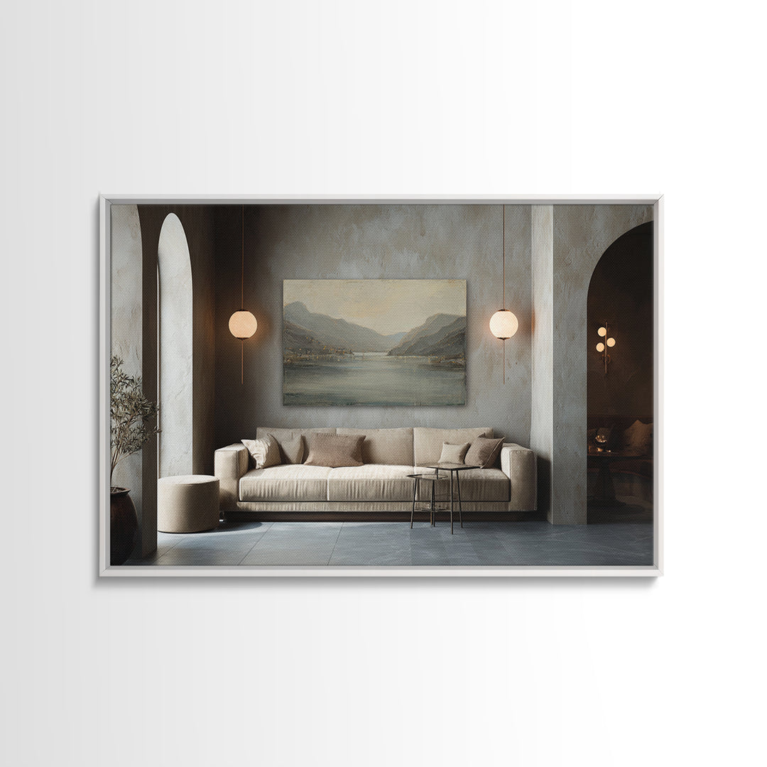 Serene Mountain Lake for Boutique Hotel Mood Canvas Print, Hotel Art, Poster, Hotel Decor, Fine Art, Boutique, Wood Wall Art, HOT-3x2-84