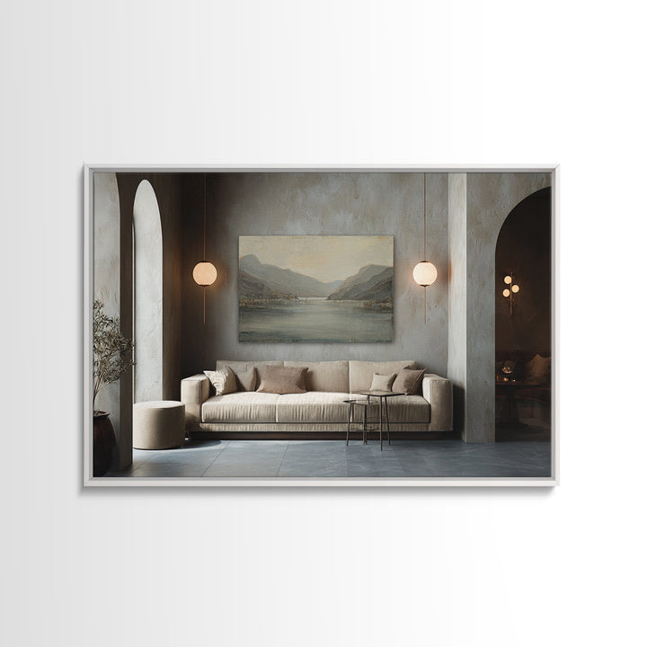 Serene Mountain Lake for Boutique Hotel Mood Canvas Print, Hotel Art, Poster, Hotel Decor, Fine Art, Boutique, Wood Wall Art, HOT-3x2-84
